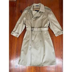Ralph Lauren Belted Trench Coat Khaki Removable Liner Women 40 Short